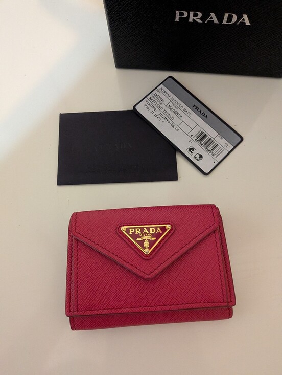 Prada Handbags - Prada Small Trifold Wallet Pink Safiano Leather Nib 🎁